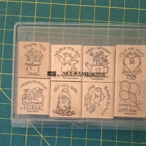 Stampin' Up! Wood Mount Stamps with Teal Cutting Mat